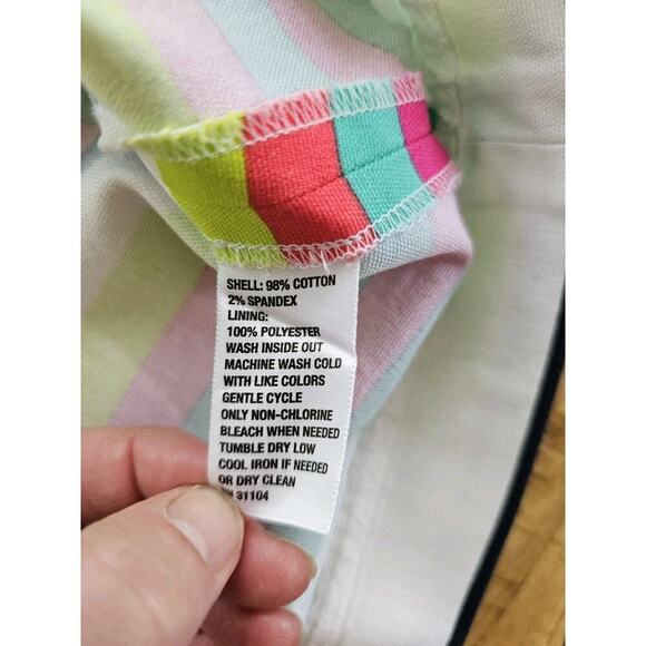 Crown & Ivy Women's Size 4 Sleeveless Pink Green Chevron Print Dress EUC Pockets - Picture 5 of 7